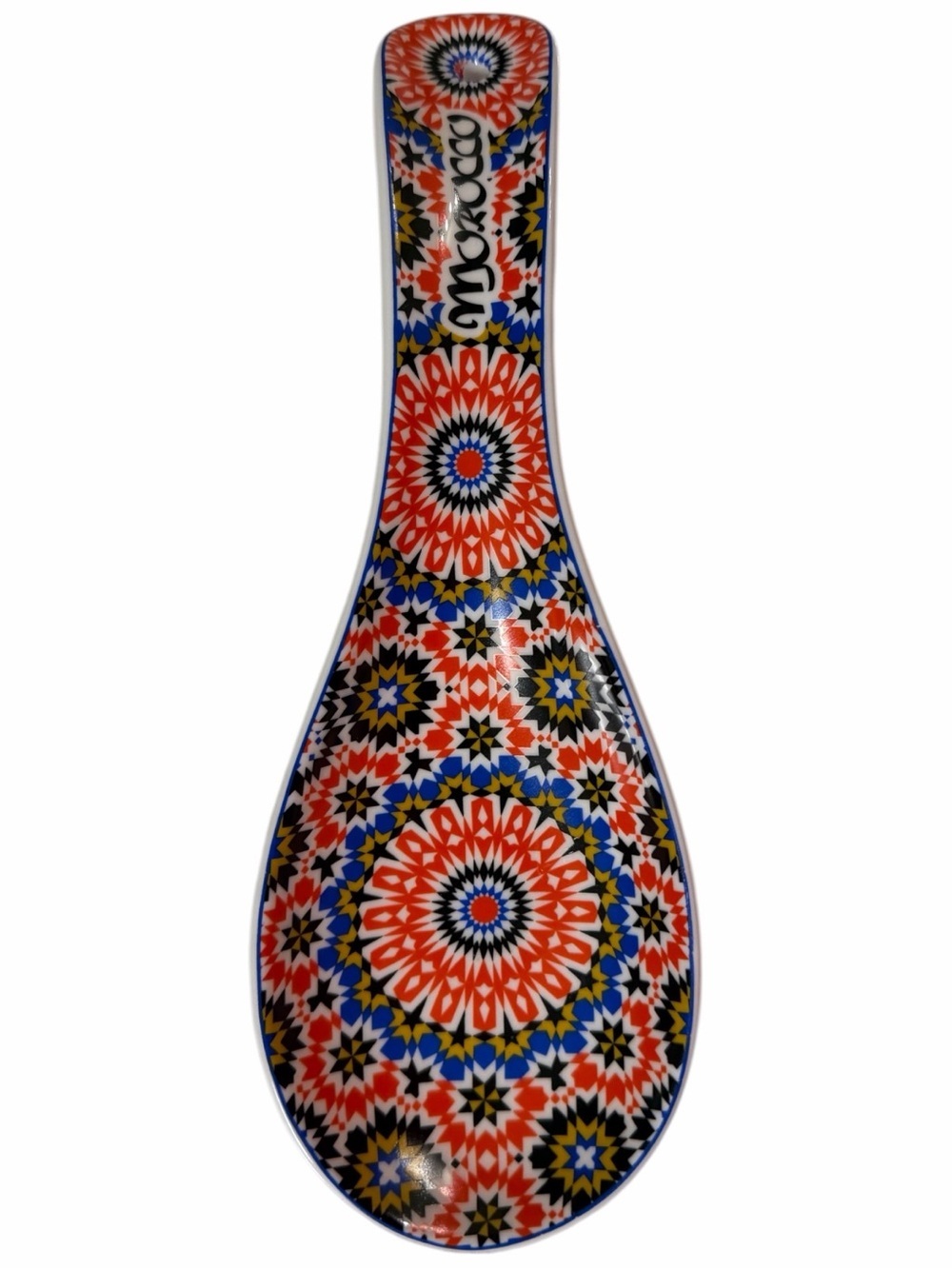 Colorful Moroccan-Style Ceramic Spoon Rest / Wall Decor.